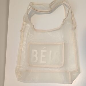BEIS Cream Transparent Tote Bag